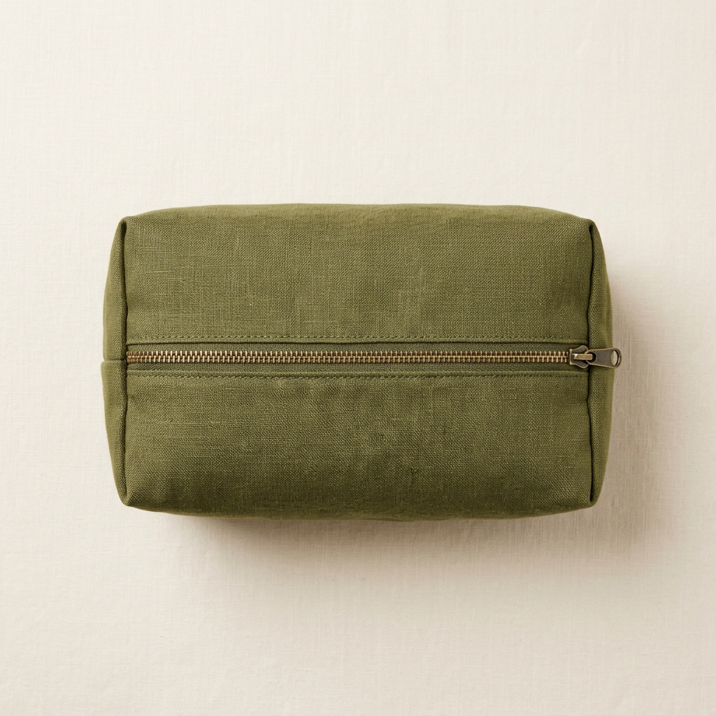 Trousse de toilette — lin olive